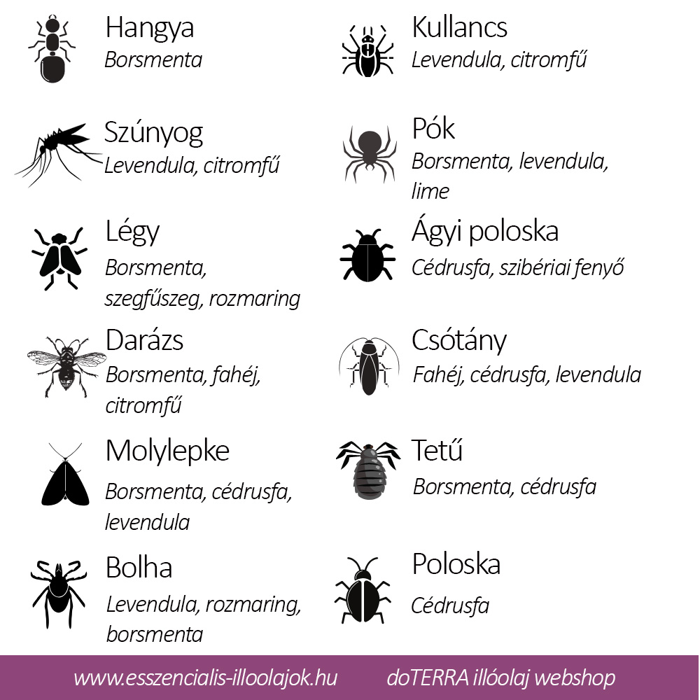 Nézzük kit, mi tart távol tőlünk ha a bogarak ellen doTERRA termékeket használunk!