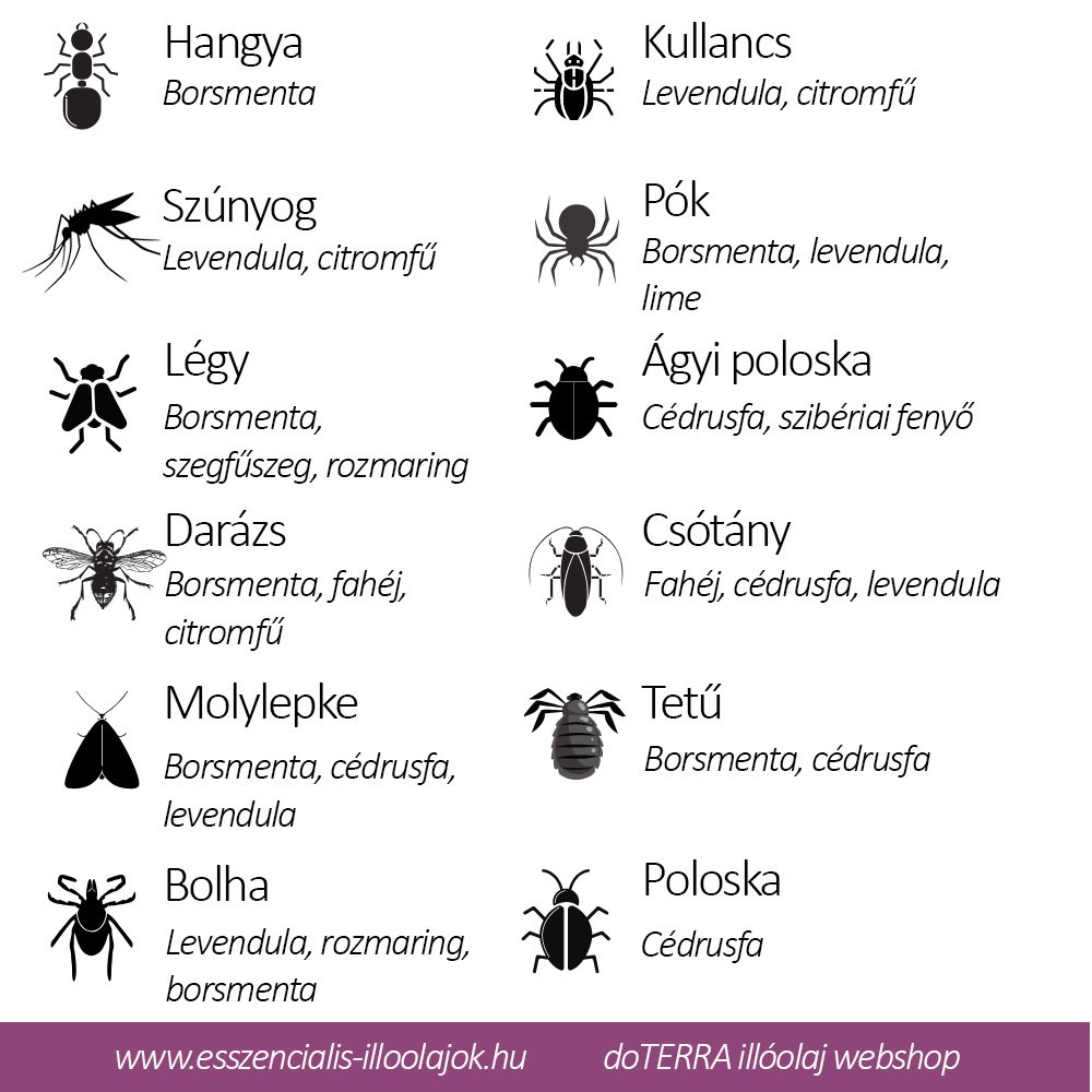 Rovarriasztó illóolajok